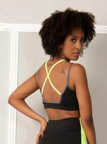 Women Sports Bras - 綠色 - 查看 3