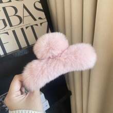 1 Miếng 13cm Quá lớn Sang trọng Móng vuốt tóc Kẹp Thích hợp Đối với Sử dụng hàng ngày - Màu Hồng  San hô - Xem 1