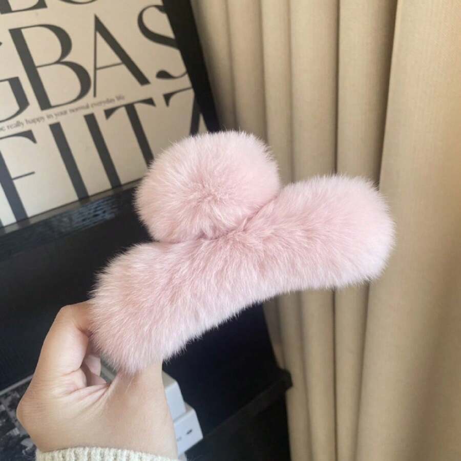 1 Miếng 13cm Quá lớn Sang trọng Móng vuốt tóc Kẹp Thích hợp Đối với Sử dụng hàng ngày - Màu Hồng  San hô - Xem 1