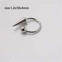 2Pcs 16G Simple Stainless Steel Piercing Lip Ring For Woman Man, Fashion Lip Studs Gothic Piercing Lip Nose Ring Labret Body Piercing Jewelry Suitable For Everyday Wear - Silver - View 7