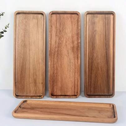 1pc Acacia Wood Tray - Perfect For Serving Desserts, Snacks, Coffee, Tea, Etc. - Kitchen Decor For Restaurant And Home Use,Kitchen,Christmas Gift
