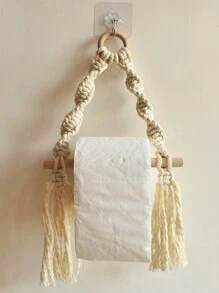 1 pezzo Portarotolo di carta igienica in stile bohémien, organizer da bagno per contenere i rotoli, espositore decorativo per camera da letto, ingresso, soggiorno, cameretta, porta gioielli e sciarpe (gancio casuale incluso)