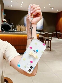 1入高透明度防震3D滴液弓型手機殼，大孔設計適用於iPhone Samsung - 無色 - 查看 4