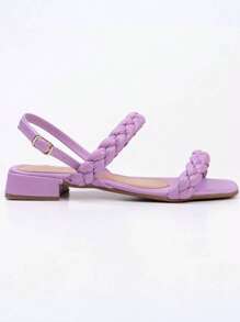 Women Flat Sandals - Lilac Purple - View 2