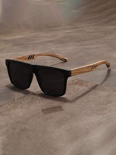 复古胡桃木时尚眼镜品牌超轻时尚眼镜男女通用精致时尚潮流节日太阳镜夏季海滩度假、户外活动、旅行