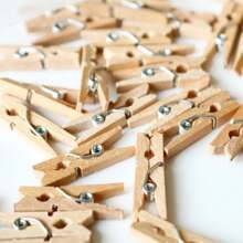 50pcs Natural Wood Color Wooden Clip Storage Clip, Photo Clip, Wooden Craft - Beige - View 6