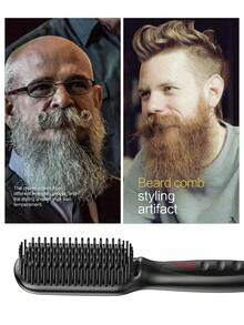 Ultra-Precision Men's Straightening Comb – Multifunctional Styling, Setting & Beard Grooming Tool - Black - View 4