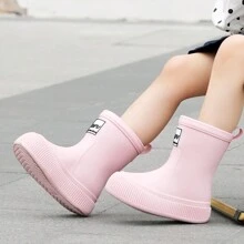 2023新款時尚潮流粉色厚底防滑防水雨鞋