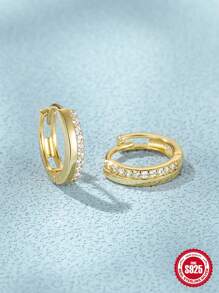 SereneSpark 2入組925純銀緊貼耳朵式耳環,女性日常精細珠寶,18k鍍金復古極簡主義,適用於周年紀念和婚禮禮物 - 金色 - 查看 7