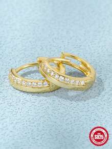 SereneSpark 2入組925純銀緊貼耳朵式耳環,女性日常精細珠寶,18k鍍金復古極簡主義,適用於周年紀念和婚禮禮物 - 金色 - 查看 3