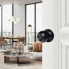 2 Sets Of Black Indoor/outdoor Door Handles With Lock And Key, Suitable For Bedroom, Bathroom, And Entrance Door Handles - Black - View 7