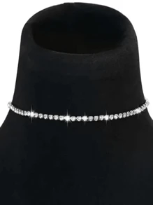 1條女士鑽石項鍊,適用於婚禮、派對、日常穿著,更可當作鏈帶&腰鍊