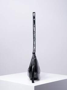 复古酷朋克风格铆钉机车腋下包，Y2k 千禧风格辣妹单肩包，甜美酷炫女孩黑色手提包，时尚女士钱包日常使用新奇包包哥特风格 Y2K 风格甜美酷炫包 - 黑色 - 查看 4