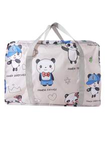 Large Capacity Multi-Functional Folding Travel Storage Bag, Shoulder Strap, Handheld Luggage Bag, Trolley Case, Portable Storage Bag - Grey - View 4