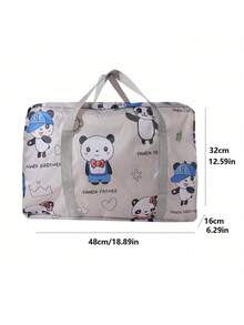 Large Capacity Multi-Functional Folding Travel Storage Bag, Shoulder Strap, Handheld Luggage Bag, Trolley Case, Portable Storage Bag - Grey - View 2