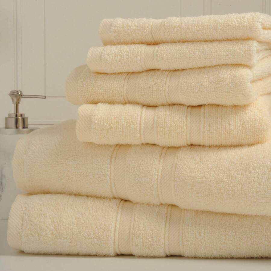 Bibb Home Zero Twist Egyptian Cotton Towel Set - Ivory - View 1