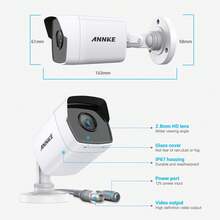 ANNKE 5MP Super HD Security Camera, IP67 Waterproof Bullet TVI Add-on Surveillance Camera for Outdoor & Indoor Use, Smart IR and EXIR 100ft/30m Night Vision - 美規插頭 - 查看 8