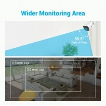 ANNKE 5MP Super HD Security Camera, IP67 Waterproof Bullet TVI Add-on Surveillance Camera for Outdoor & Indoor Use, Smart IR and EXIR 100ft/30m Night Vision - 美規插頭 - 查看 5