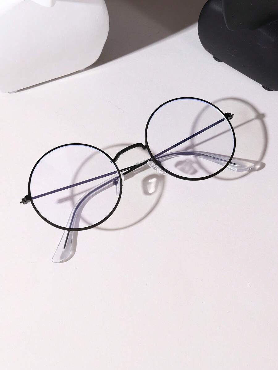 Asymmetric Retro Round Square Eyeglass Frame Unisex Vintage Acetate Glasses