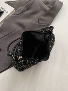 復古高端輕奢小眾設計肩背包 - 黑色 - 查看 4