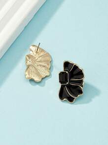 1pair Fashionable Enamel Geometric Stud Earrings, Suitable For Any Occasion - Red - View 9