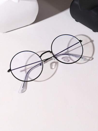 1pc Unisex Vintage Round Non-Prescription Glasses Eyeglasses