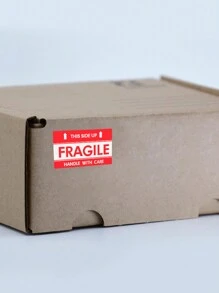 200/300cái Dễ vỡ Hình dán Cảnh báo Nhãn dán Mặt hàng Xử lý Với Quan tâm Cảnh báo Nhãn Phụ kiện Bày tỏ Nhãn mác Keo dán - Đỏ và trắng - Xem 6