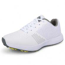 男士新款高爾夫鞋、專業時尚運動休閒鞋,戶外舒適透氣跑鞋 - 白色 - 查看 1