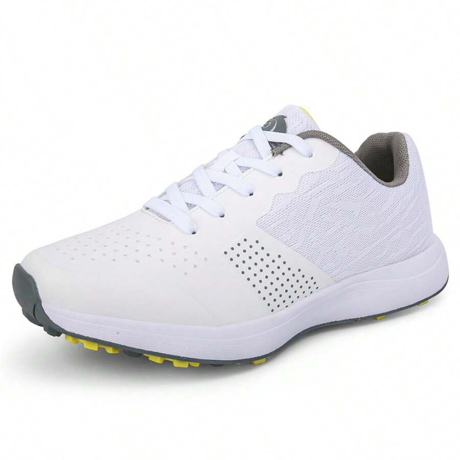 男士新款高爾夫鞋、專業時尚運動休閒鞋,戶外舒適透氣跑鞋 - 白色 - 查看 1