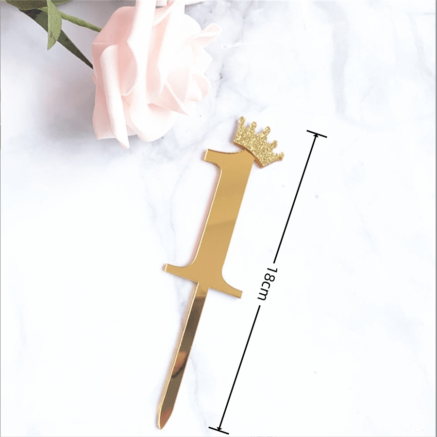 1pc Happy Birthday Cake Topper Bling Sparkle Decoration Sign Happy