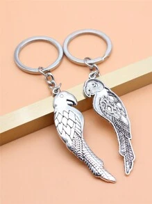 2 Piezas Llavero Con Colgante De Loro, Llaveros De Pájaros - Plata antigua - Ver 1