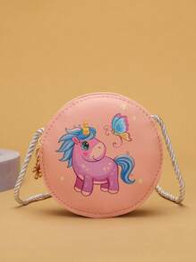 Kids' Mini Coin Purse Kindergarten Crossbody Bag, Cartoon, Casual, Cute, Unicorn Design - Pink - View 1
