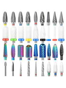 1入組鎢鋼指甲鑽頭旋轉鑽頭鎢鋼鑽頭鋸齒電鑽機，修甲修足工具 - 彩色 - 查看 4