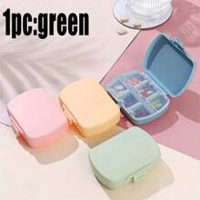 1入組藥盒,便攜密封式且帶有6個隔間,防潮收納盒,適用於戶外野營、徒步旅行和釣魚等活動