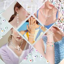 Un Paquet De 500/1000pcs 7x4mm Perles Espacées Acryliques De Couleur Blanche Avec Lettres De Mode Pour La Fabrication De Bijoux À La Main Pour La Diy Bracelet/collier/accessoires