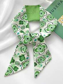 4入組女性花卉、心形、格子和印花長圍巾-頭帶或髮帶,適合休閒、旅行、日常打扮,最佳禮物