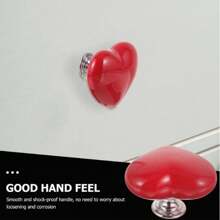 Red Heart Shaped Toilet Push Button, Bathroom Toilet Tank Press Button, Cabinet Drawer Handle With Nail Protection, Home Decoration Button