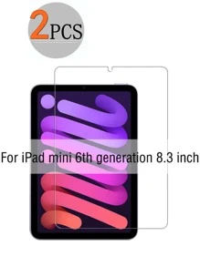 2pcs High Definition Transparent Explosion-proof Tempered Film, Compatible With Ipad Pro 11 12.9 9th 10th Mini 6 Air 5 7th 8th Curved-edge Screen Protector, Anti-explosion Tempered Glass - Clear - View 1