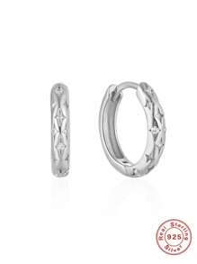 SereneSpark 2 Pcs 925 Sterling Silver  Huggie Earrings Women Daily Fine Jewelry 18K Gold Plated Vintage Minimalist Suitable For Anniversary Wedding Gift