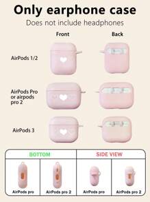 Tim In Màu hồng Mờ Hộp đựng Airpods Với móc Và Che đậy hoàn toàn Thiết kế Màu hồng Mờ Vỏ iphone Với Tim In Năp ông kinh Đối với Bảo vệ máy ảnh Bộ Tương thích với Airpods Và iPhone - Nhiều màu - Xem 5
