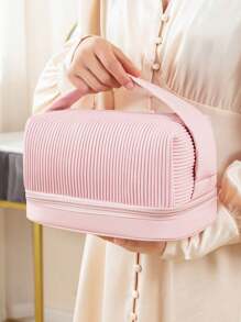 1 Miếng Có thể mang đi Dung lượng lớn Lưu trữ du lịch Mỹ phẩm Đồ vệ sinh cá nhân Hộp đựng - Màu be - Xem 7