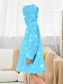 女童藍色雪花印花保暖家居服 - 彩色 - 查看 3