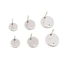 10入組6/8/10/12mm不銹鋼耳針,帶孔連接器,適用於diy珠寶製作配件 - 彩色 - 查看 3