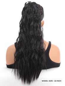 22英寸黑色玉米碎馬尾控辮帶,控辮馬尾發片,日常佩戴 - 黑色 - 查看 2