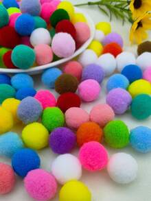 300入組/套隨機顏色毛絨球設計diy縫紉裝飾,聚酯纖維diy裝飾,適用於家居裝飾,兒童玩具,服裝裝飾 - 彩色 - 查看 2