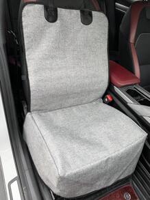 1 件深灰色聚酯纖維布料防刮耐用寵物汽車座椅套適合汽車前座乘客座椅灰色或黑色邊緣(隨機出貨) - 深灰色 - 查看 3