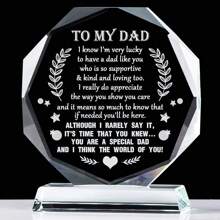 To My Dad Gifts From Daughter Son, Birthday Gifts For Dad Who Wants Nothing, Father's Day Gifts, Laser Engraving Glass Keepsake, Meaningful Present For Father On Thanksgiving Christmas