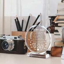 To My Dad Gifts From Daughter Son, Birthday Gifts For Dad Who Wants Nothing, Father's Day Gifts, Laser Engraving Glass Keepsake, Meaningful Present For Father On Thanksgiving Christmas