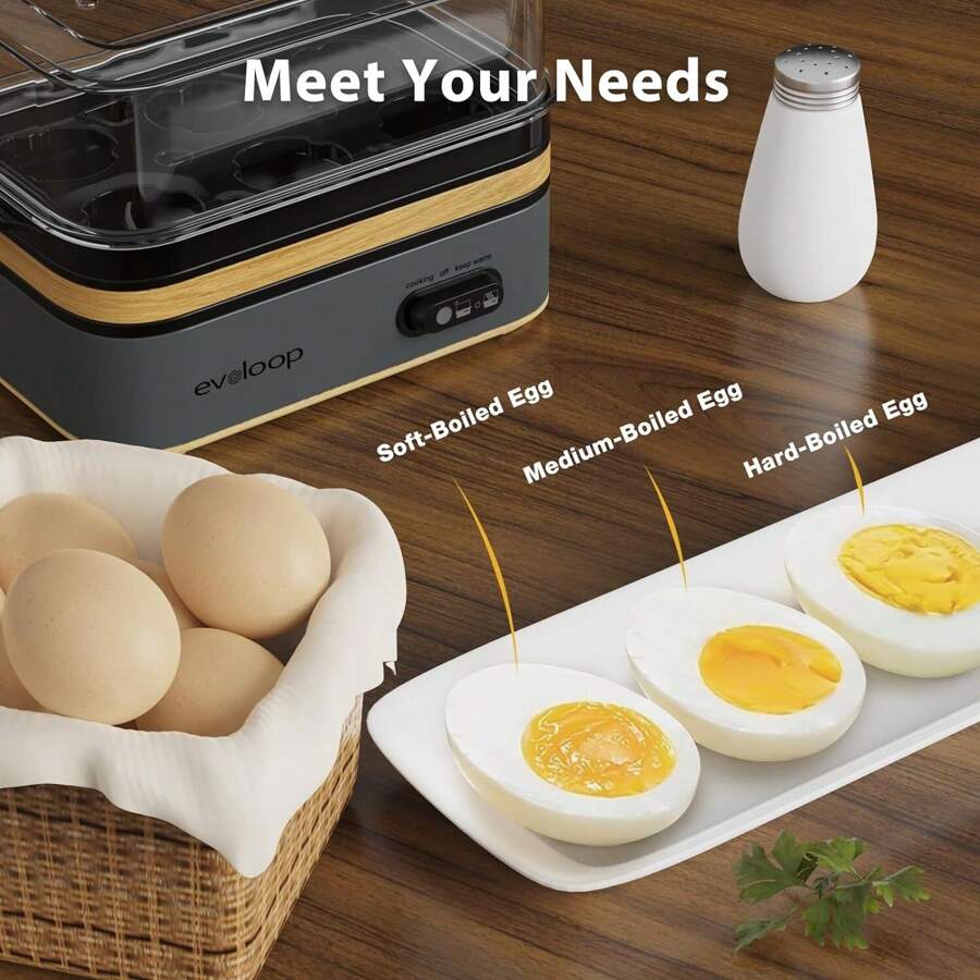 Evoloop Rapid Egg Cooker Electric 6 Eggs Capacity with Evoloop Electric