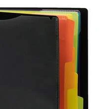 12 Pages Study Office Classified Bills Folder Paper Storage Document Bag, Multi Pocket Folder Binder - Black - View 6